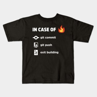 In Case Of Fire - Funny Programming Jokes - Dark Color Kids T-Shirt